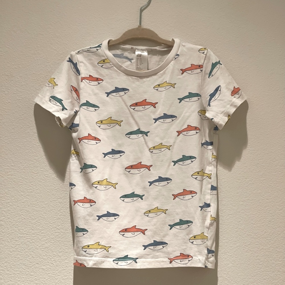 H&M Shark and grey tee shirts.